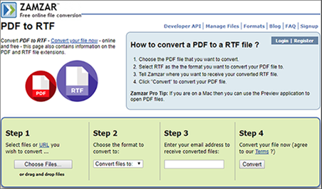 zamar pdf to rtf